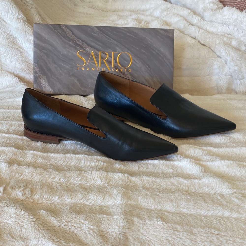 Franco Sarto Black Leather Loafers (NWOT)